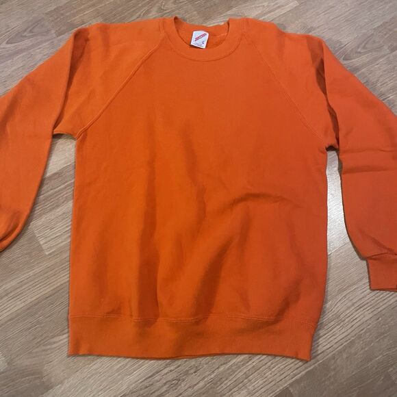 Vintage 90s JERZEES USA MADE Sweater Orange Size large - Picture 5 of 7
